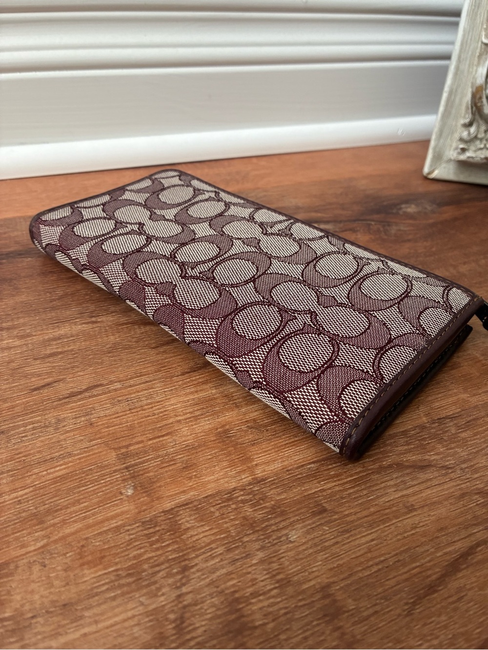 Coach L Zip Wallet In Signature Jacquard and Leather, Like New, 34790 - Picture 9 of 16